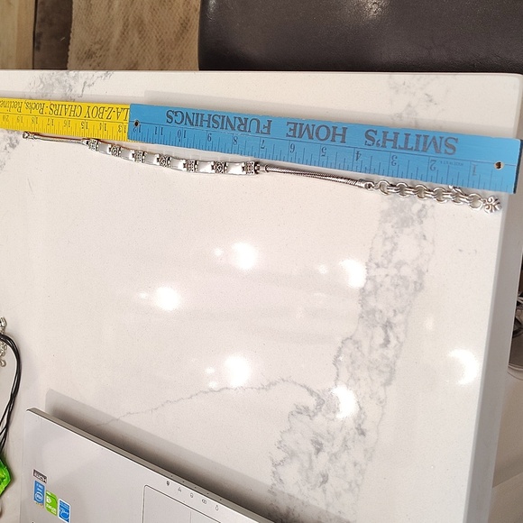 Brighton Tribeca Necklace Silver plated Rectangular Links Adjustable Retired - Picture 7 of 7